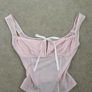 Garage Elegant Pink Lace Bustier
